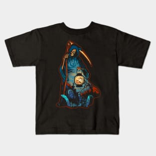 Grim Reaper Graveyard Scene Kids T-Shirt